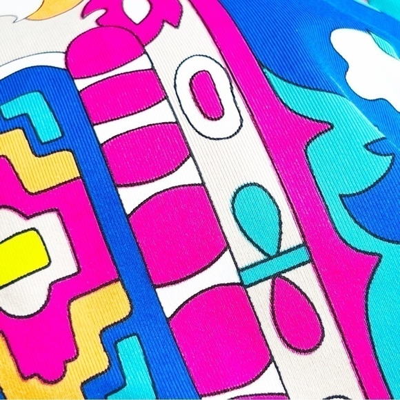 Trina Turk Bikini Top High Neck Tapestry Design Size 12 Halter Keyhole New NWT - Picture 6 of 11